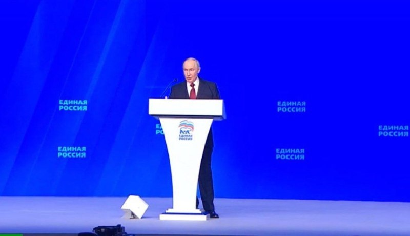 Путин на съезде «Единой России»: Киев отступает, Запад пытается раскачать ситуацию — выборы пройдут по закону
